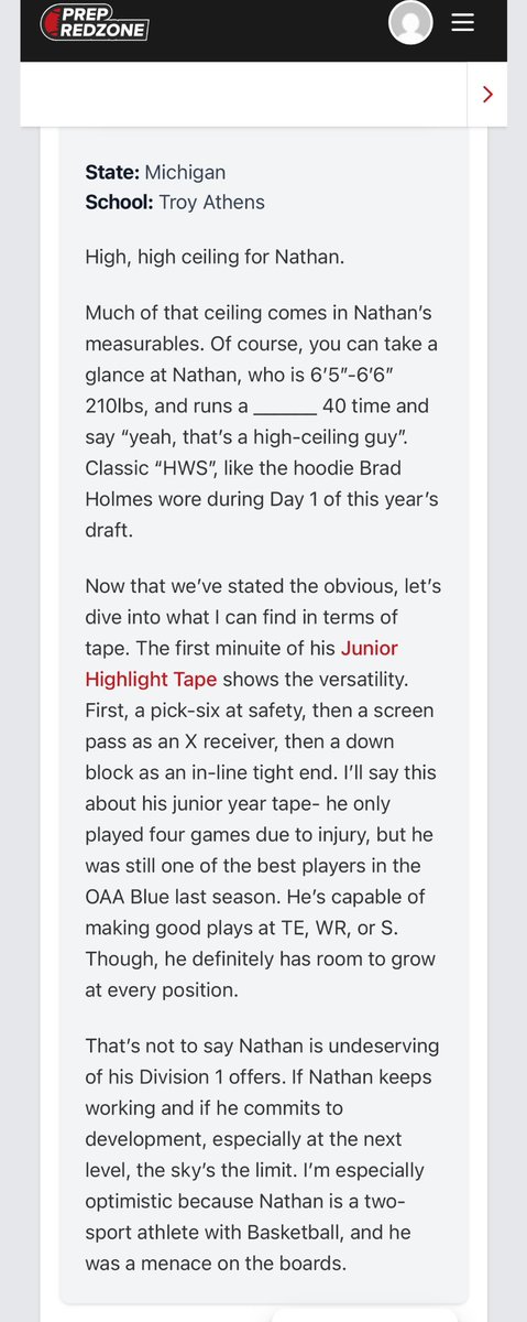 Nathanpiggott26 (@nathanpiggott26) on Twitter photo Thank you <a href="/alex_pallone/">Alex Pallone</a>
<a href="/PrepRedzoneMI/">Prep Redzone Michigan</a> for the write up
1% better everyday 🔥💪
<a href="/RisingStars6/">Rising Stars Academy</a> <a href="/ReggieWynns/">Rising Stars Scouting</a> <a href="/ScoutTyGraham/">Tyler Graham</a> @footbalL_athens <a href="/coachculp/">Steven Culp</a> <a href="/MichFBFrenzy/">Michigan Prep Frenzy</a>
@Mlexposure Thank you <a href="/alex_pallone/">Alex Pallone</a>
<a href="/PrepRedzoneMI/">Prep Redzone Michigan</a> for the write up
1% better everyday 🔥💪
<a href="/RisingStars6/">Rising Stars Academy</a> <a href="/ReggieWynns/">Rising Stars Scouting</a> <a href="/ScoutTyGraham/">Tyler Graham</a> @footbalL_athens <a href="/coachculp/">Steven Culp</a> <a href="/MichFBFrenzy/">Michigan Prep Frenzy</a>
@Mlexposure