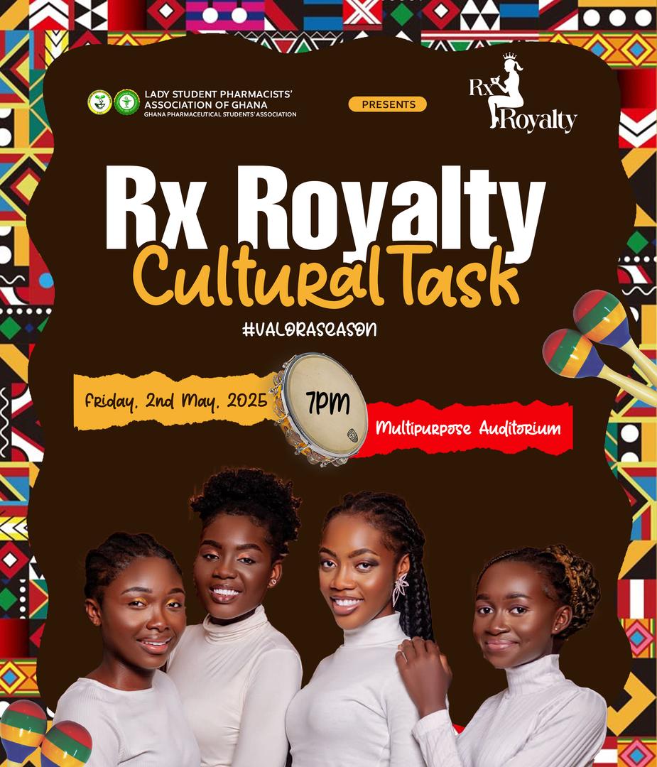 gpsa_uds's tweet photo. Culture meets royalty!!✨💃 👑
Join us for the Rx Royalty Cultural Task this Friday, 2nd May 2025 at 7PM in the Multipurpose Auditorium. 
Let’s celebrate heritage, elegance, and VALORA Season!✊
 *#RxRoyalty* *#ValorASeason* *#CultureInStyle*
*COMMISSIONED BY LASPAG-UDS* https://t.co/65J0bONLWB