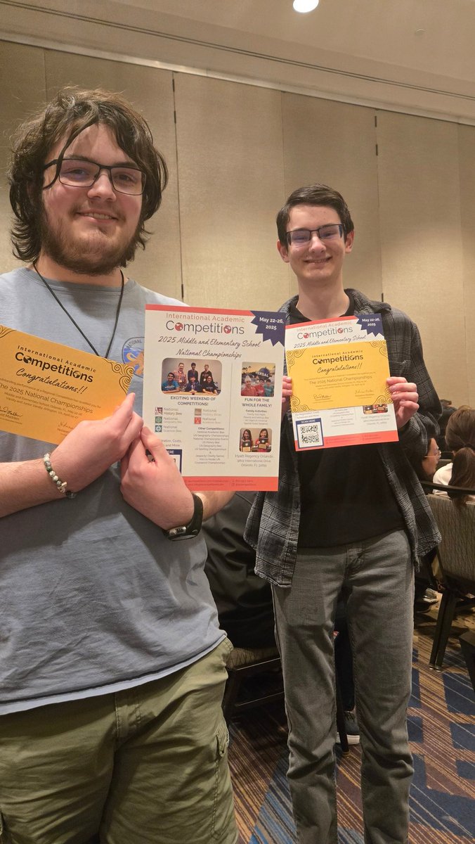 Gold and Silver medalists in the National History Bee Regional Finals!!