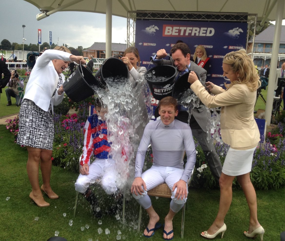 Geoffrey Riddle (@louchepunter) on Twitter photo Amazing to see the Ice Bucket challenge has returned to social.
Dug out these from the camera roll - <a href="/olibellracing/">Oli Bell</a> dousing Ruby Walsh at <a href="/Sandownpark/">Sandown Park</a> and <a href="/nickluck/">Nick Luck</a> with <a href="/GinaBryce/">Gina Bryce</a> <a href="/clarebalding/">Clare Balding 💙</a> <a href="/EMMA_SPENCER/">EMMASPENCER</a> pouring it over <a href="/JohnnyMurtagh/">Johnny Murtagh</a> and Louis Steward (?) after the Ebor Amazing to see the Ice Bucket challenge has returned to social.
Dug out these from the camera roll - <a href="/olibellracing/">Oli Bell</a> dousing Ruby Walsh at <a href="/Sandownpark/">Sandown Park</a> and <a href="/nickluck/">Nick Luck</a> with <a href="/GinaBryce/">Gina Bryce</a> <a href="/clarebalding/">Clare Balding 💙</a> <a href="/EMMA_SPENCER/">EMMASPENCER</a> pouring it over <a href="/JohnnyMurtagh/">Johnny Murtagh</a> and Louis Steward (?) after the Ebor