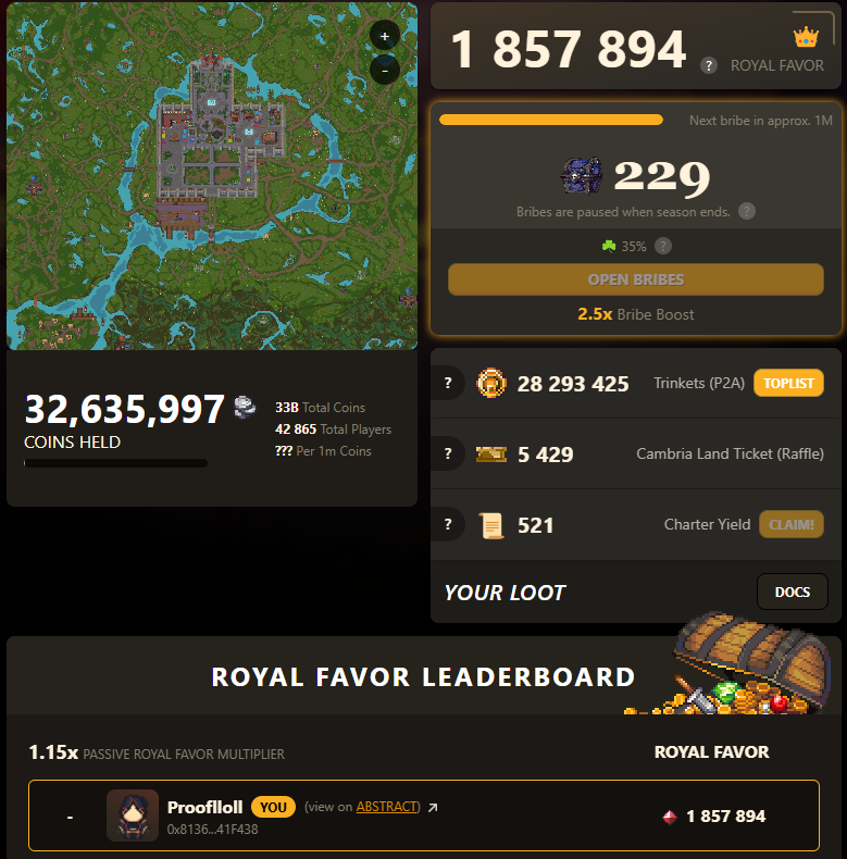 Cambria Season 2 Wrap-Up Thread!

What an epic 2 weeks! The devs crushed it with tons of new content to explore. Here’s my recap of the highs, chaos, and fun! #Cambria #Web3Gaming