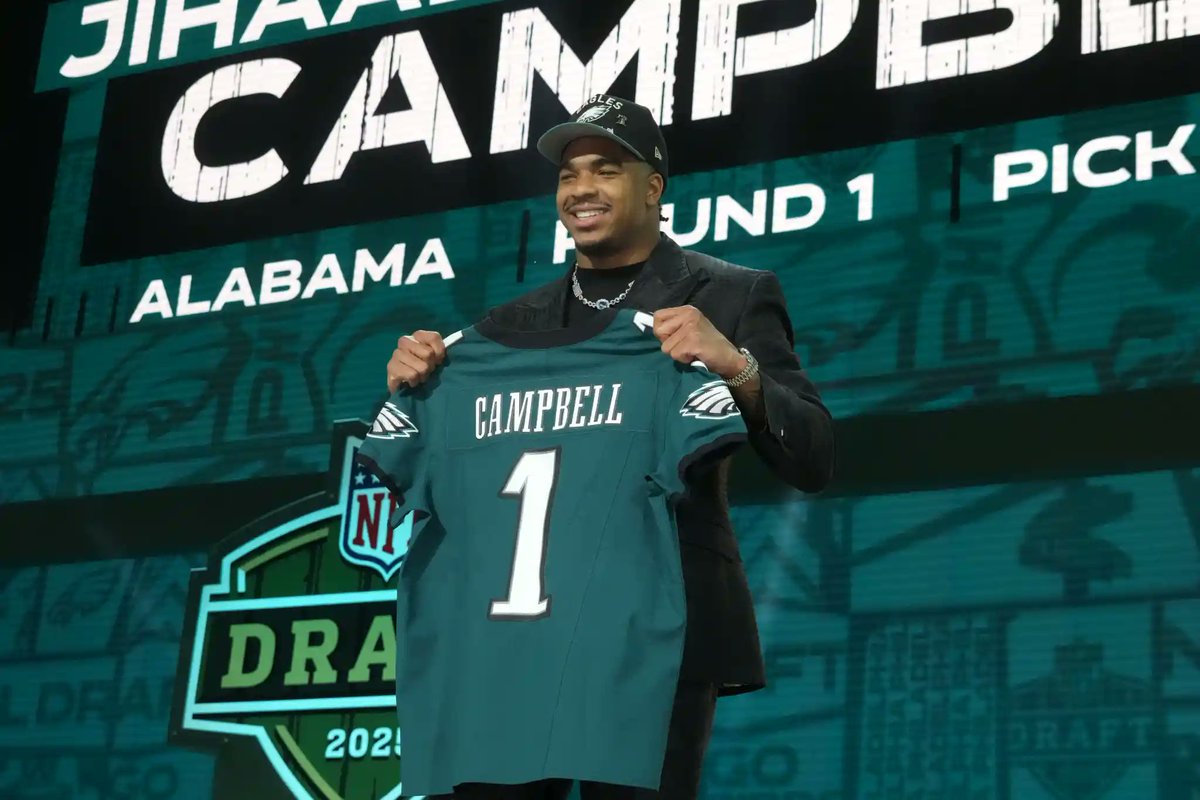 2025 EAGLES DRAFT
Rd 1 (31) LB Jihaad Campbell Alabama 
Rd 2 (64) S Andrew Mukuba Texas 
Rd 4 (111) DT Ty Robinson Nebraska
Rd 5 (145) CB Mac McWilliams, UCF  
Rd 5 (161) LB Smael Mondon, UGA
Rd 5 (168) C Drew Kendall BC
Rd 6 (181) QB Kyle McCord Syracuse
Rd 6 (191) OT Myles