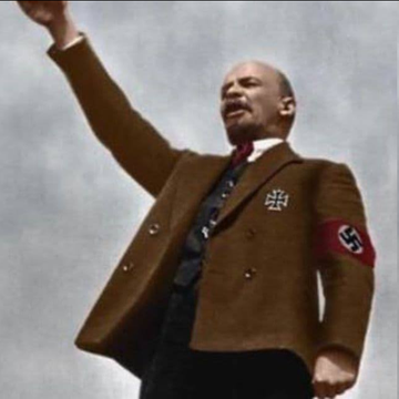 redfash39's tweet photo. "The will to freedom rises up from the collapsing capitalist system. Bolshevism and National Socialism are embodied in two people who lead a purposeful minority in the will to the future: Lenin and Hitler."     

- Goebbels https://t.co/kXJQ490RNl
