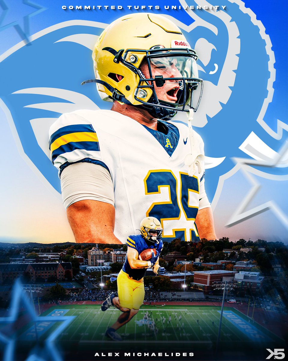 Alexander Michaelides (@_alex_mich) on Twitter photo I am blessed to announce my commitment to play football at Tufts University. Thank you to everyone who has helped me get to where I am today. Go Jumbos!🐘
<a href="/FootballTufts/">Tufts University Football</a> <a href="/CoachCivs/">Jay Civetti 🐘</a> <a href="/CoachMacTufts/">Mike MacDonald</a> <a href="/STA_Football/">Aquinas Football</a> <a href="/CoachHarriott/">Roger Harriott</a> <a href="/EugeneBethea1/">@CoachBethea</a> <a href="/CoachWesCarroll/">Wesley Carroll</a> I am blessed to announce my commitment to play football at Tufts University. Thank you to everyone who has helped me get to where I am today. Go Jumbos!🐘
<a href="/FootballTufts/">Tufts University Football</a> <a href="/CoachCivs/">Jay Civetti 🐘</a> <a href="/CoachMacTufts/">Mike MacDonald</a> <a href="/STA_Football/">Aquinas Football</a> <a href="/CoachHarriott/">Roger Harriott</a> <a href="/EugeneBethea1/">@CoachBethea</a> <a href="/CoachWesCarroll/">Wesley Carroll</a>