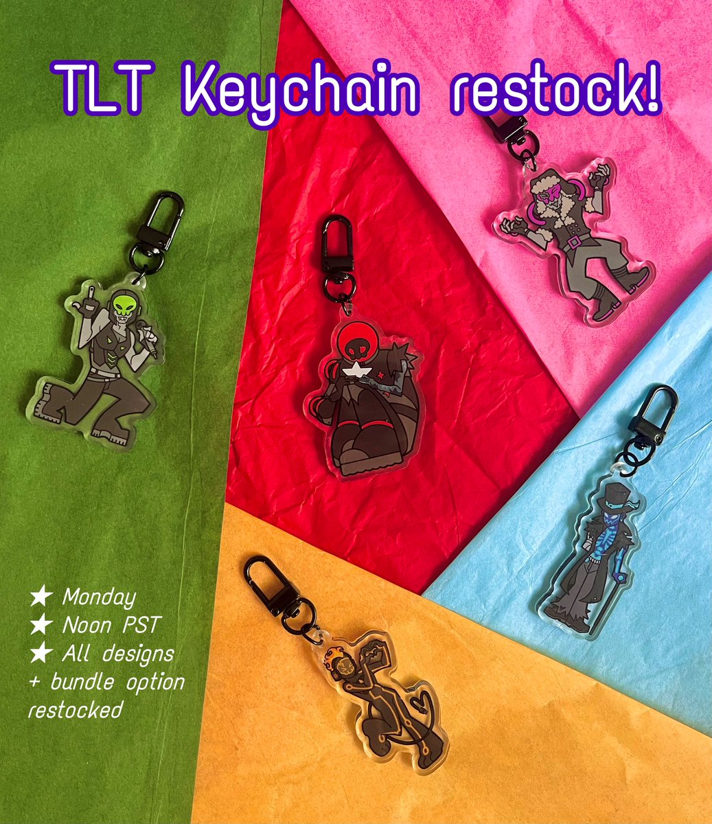 Artful_Cas's tweet photo. TLT Keychains make their return TOMORROW!! 🌟 I don’t think they’ll sell out, but y’all have surprised me before 💞 https://t.co/odW2lecu6k