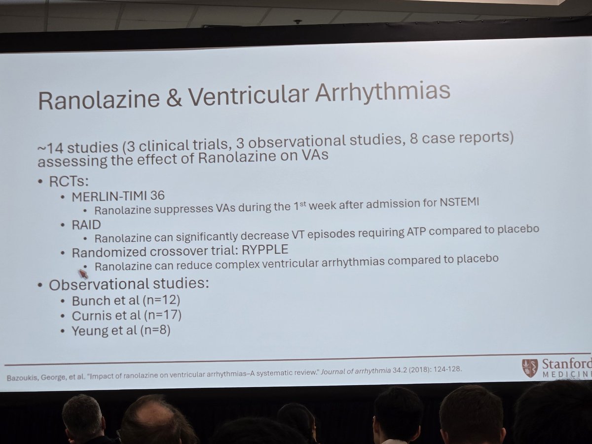 Omar Baqal, MD (@omarjavedbaqal) on Twitter photo <a href="/TinaBaykaner/">Tina Baykaner</a> sharing a key update on arrhythmia pharma mgmt
💊 Ivabrad not FDA approv for IST but commonly used
💊 Caution toxicity with CYP3A4 inhibs.
💊 Nasal Ertripamil rapid CCB for SVT
💊 IV vernakalant EU approv for acute AF
💊 Ranolazine in VAs promising
#HRS2025 <a href="/TinaBaykaner/">Tina Baykaner</a> sharing a key update on arrhythmia pharma mgmt
💊 Ivabrad not FDA approv for IST but commonly used
💊 Caution toxicity with CYP3A4 inhibs.
💊 Nasal Ertripamil rapid CCB for SVT
💊 IV vernakalant EU approv for acute AF
💊 Ranolazine in VAs promising
#HRS2025