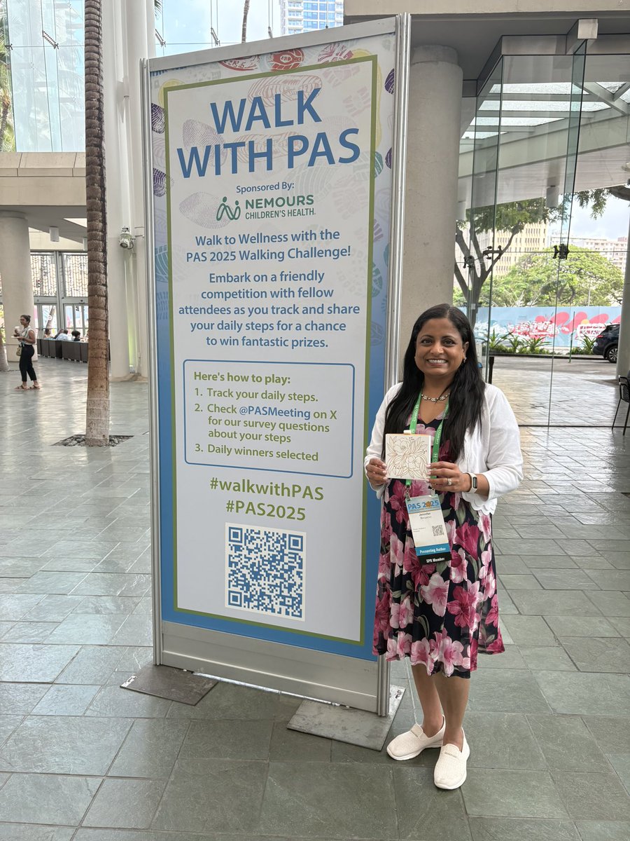 Pediatric Academic Societies (@pasmeeting) on Twitter photo 🎉 We have another Walking Challenge winner at #PAS2025!
Keep moving and tracking those steps — you could be next! 👟🏆 <a href="/JenBenjaminMD/">Jennifer Benjamin</a>
Thank you <a href="/Nemours/">Nemours Children's Health</a> for sponsoring!
#PAS2025 #walkwithPAS 🎉 We have another Walking Challenge winner at #PAS2025!
Keep moving and tracking those steps — you could be next! 👟🏆 <a href="/JenBenjaminMD/">Jennifer Benjamin</a>
Thank you <a href="/Nemours/">Nemours Children's Health</a> for sponsoring!
#PAS2025 #walkwithPAS
