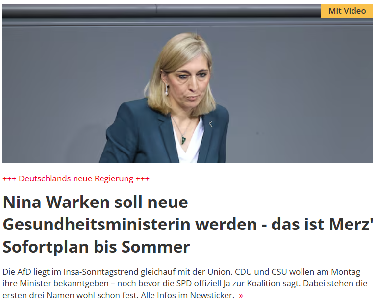Nina Warken soll Gesundheitsministerin werden - die Rechtsanwältin ist seit mehr als 20 Jahren im Politik-Geschäft.

Gibt es wirklich niemanden, der sich mit Gesundheit und #Medizin auskennt?