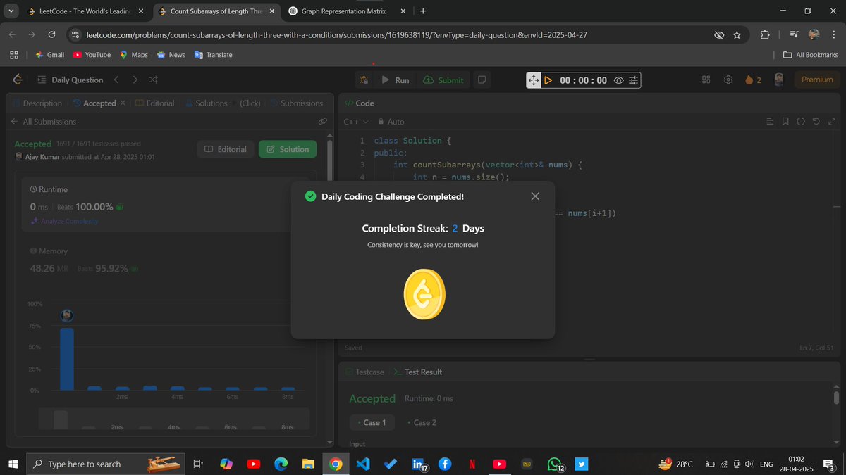 AjayIsCoding's tweet image. 🚀Day 81/150 - DSA Hard Challenge!
~POTD