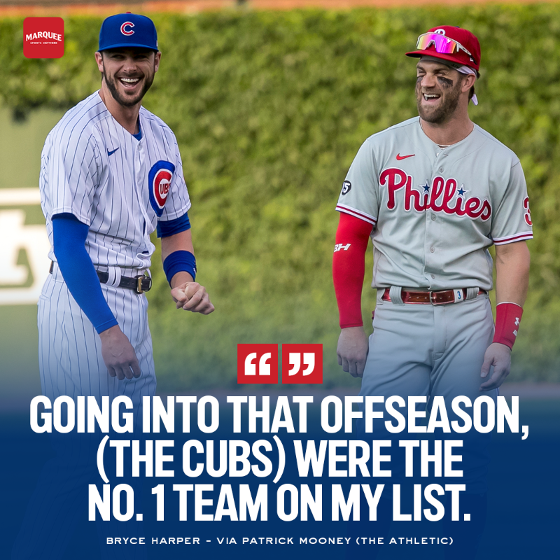 WatchMarquee's tweet photo. Bryce Harper had the Cubs as his top choice entering free agency in 2018.