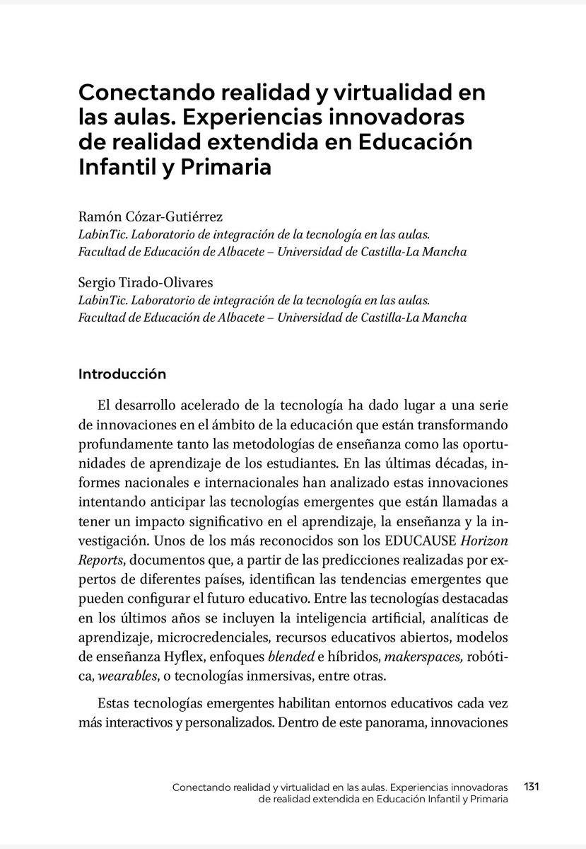 Ramón Cózar-Gutiérrez (@ramoncozar) on Twitter photo Acaba de publicarse en <a href="/Tirant_ESP/">Tirant España</a> el libro Realidad Expandida. Nuevas perspectivas en comunicación y educación, en el que hemos tenido la oportunidad de participar.
👉🏻 ¡Muchas gracias a los coordinadores por su invitación a formar parte de este proyecto! Acaba de publicarse en <a href="/Tirant_ESP/">Tirant España</a> el libro Realidad Expandida. Nuevas perspectivas en comunicación y educación, en el que hemos tenido la oportunidad de participar.
👉🏻 ¡Muchas gracias a los coordinadores por su invitación a formar parte de este proyecto!