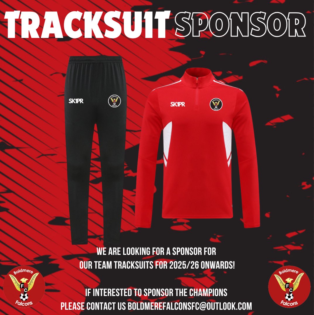 FalconsBoldmere's tweet image. 𝐈𝐭’𝐬 𝐘𝐨𝐮𝐫 𝐂𝐡𝐚𝐧𝐜𝐞 𝐓𝐨 𝐒𝐩𝐨𝐧𝐬𝐨𝐫 𝐓𝐡𝐞 𝐂𝐡𝐚𝐦𝐩𝐢𝐨𝐧𝐬..

We have an amazing opportunity for a company to sponsor our tracksuits for the 2025/26 season onwards

Please drop us a a message if sponsoring the champions interests you! 

#UTB ❤️🖤