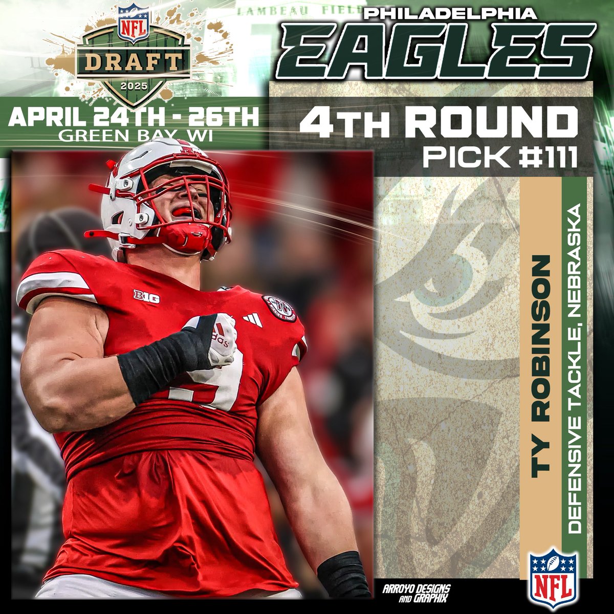 ADandGraphix's tweet photo. Here’s the 2025 @Eagles Draft Class!
#FlyEaglesFly #NFLDraft2025 🦅🏆🏆🦅 https://t.co/XLhm9TK5ht