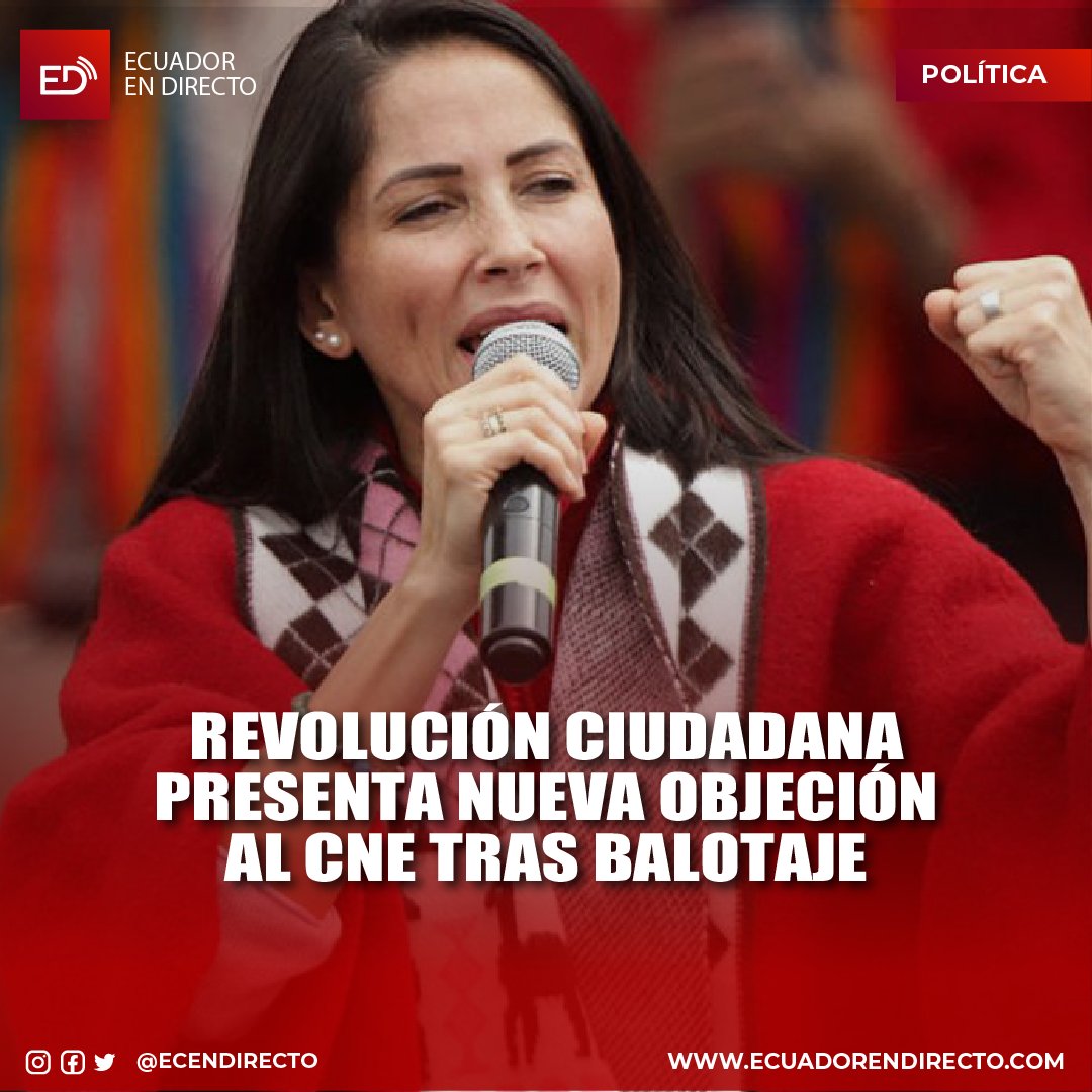 #POLÍTICA     
Este sábado 27 de abril, la Revolución Ciudadana volvió a impugnar los resultados de la segunda vuelta electoral. Denuncia irregularidades en el recuento de votos, con 1.021 actas cuestionadas. 

Más información ⬇️ 
lc.cx/VSd0uv