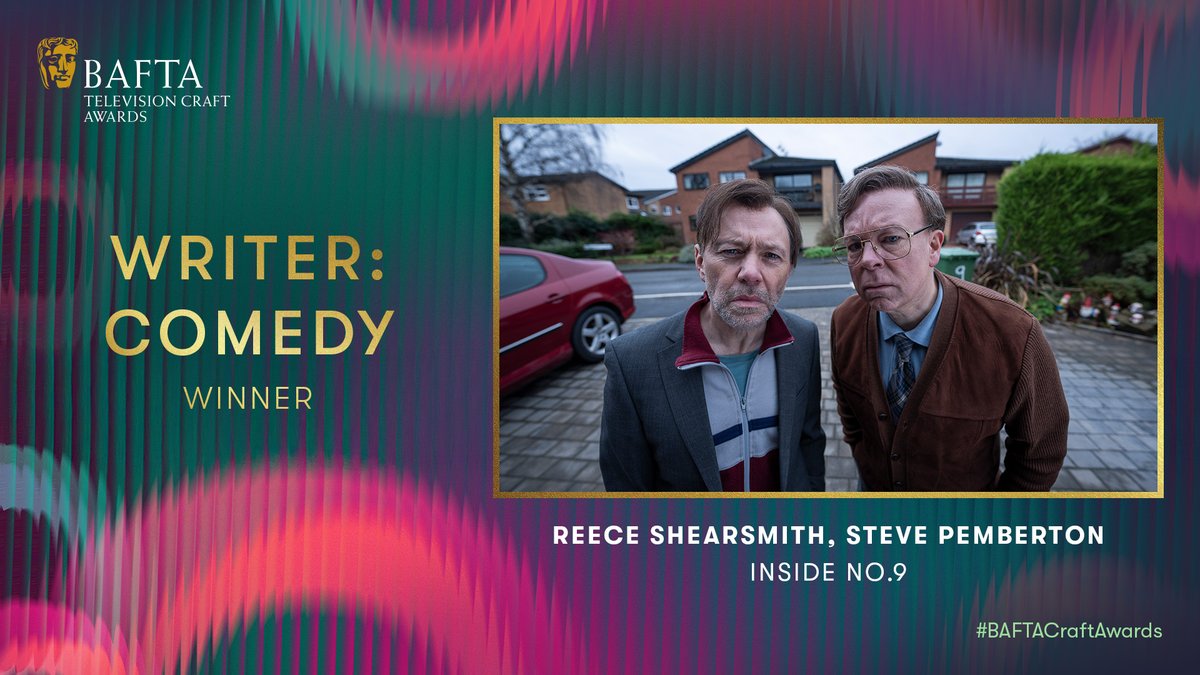 The BAFTA for Writer: Comedy goes to… Reece Shearsmith and Steve Pemberton for Inside. No.9 ✨ #BAFTACraftAwards