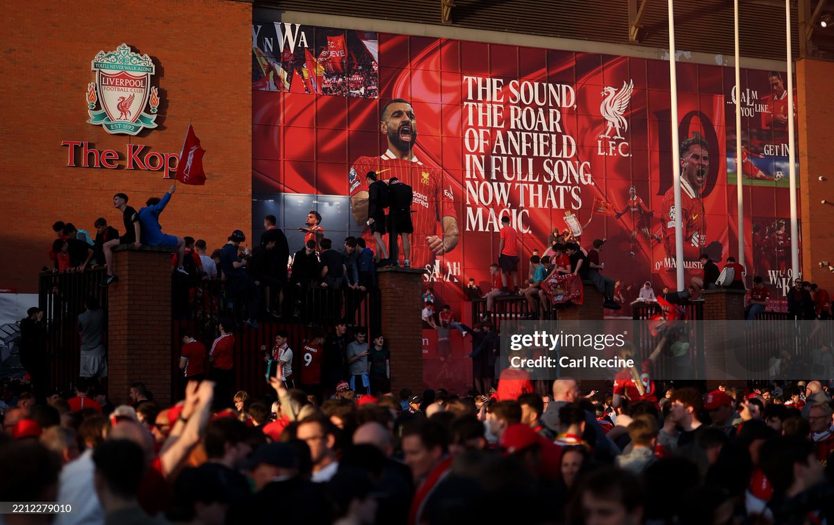Getty Images Sport (@gettysport) on Twitter photo A fan of Liverpool waves a flag, while sitting on top of a sign post, as they celebrate the teams victory over Tottenham Hotspur and confirmation of winning the Premier League title, outside of the stadium in Liverpool, England. đ¸: <a href="/carlrecine/">Carl Recine</a> #LiverpoolFC #LFC A fan of Liverpool waves a flag, while sitting on top of a sign post, as they celebrate the teams victory over Tottenham Hotspur and confirmation of winning the Premier League title, outside of the stadium in Liverpool, England. đ¸: <a href="/carlrecine/">Carl Recine</a> #LiverpoolFC #LFC