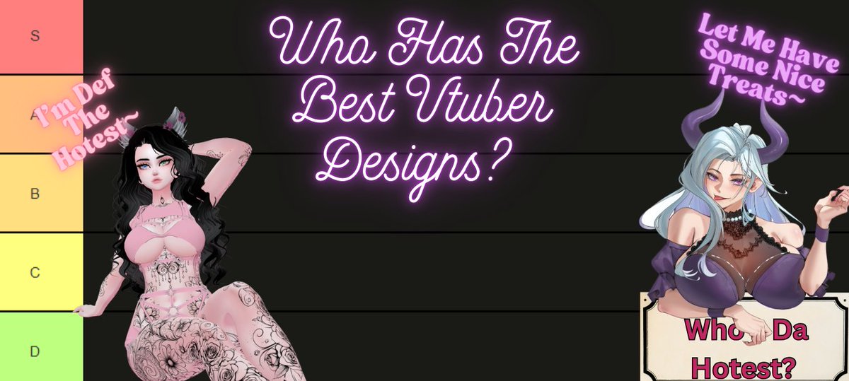ErebusTomo's tweet photo. Let Us Rank Your Vtuber Designs! 
@EmGiggles and I want to see your amazing vtuber models/desgins!
To enter please
Submit your model/design 
Pleus like and retweet this post so that we can make this a spectacular event!
This will be streamed on our Twitch channels on May 18th at 2pm est!
We can't wait to see how lovely all of you look!
#vtuber #waifu #vtuberen  #yuri #demon #top #bottom #switch #Spicy