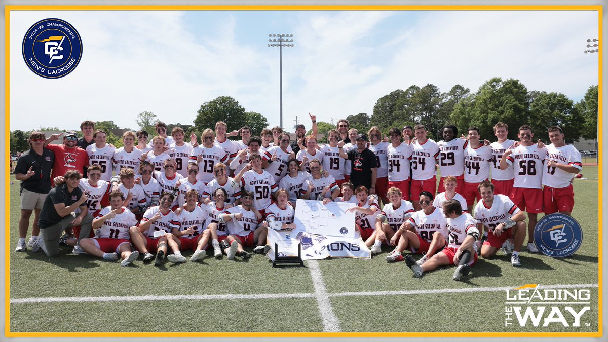 Conference Carolinas (@confcarolinas) on Twitter photo Congrats to <a href="/NGUAthletics_/">North Greenville University Athletics</a> winning their first Conference Carolinas Men's Lacrosse Championship title on Sunday!
🔗: bit.ly/4jPPlUX
#LeadingTheWay Congrats to <a href="/NGUAthletics_/">North Greenville University Athletics</a> winning their first Conference Carolinas Men's Lacrosse Championship title on Sunday!
🔗: bit.ly/4jPPlUX
#LeadingTheWay