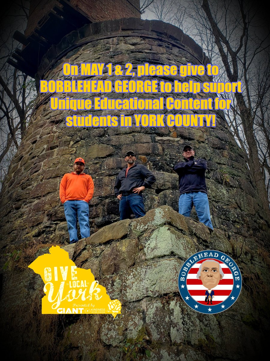 We are FOUR DAYS AWAY from #GiveLocalYork!  We hope that you will help support our mission of providing unique educational experiences for students in York County (and all across the nation) Use to donate to Bobblehead George on May 1 and 2... givelocalyork.org/organizations/…