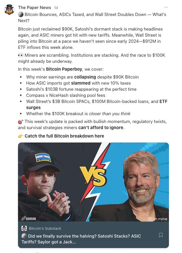 The Paper News tweet media