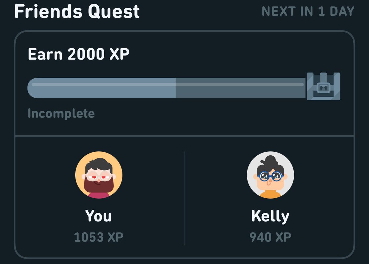 Robert3005's tweet photo. Hey @duolingo how would I have both gotten the friends quest boost and failed the friends quest at the same time? Sounds like someone could use a refresher on transactions and consistency models. https://t.co/M8GFKIdtdN