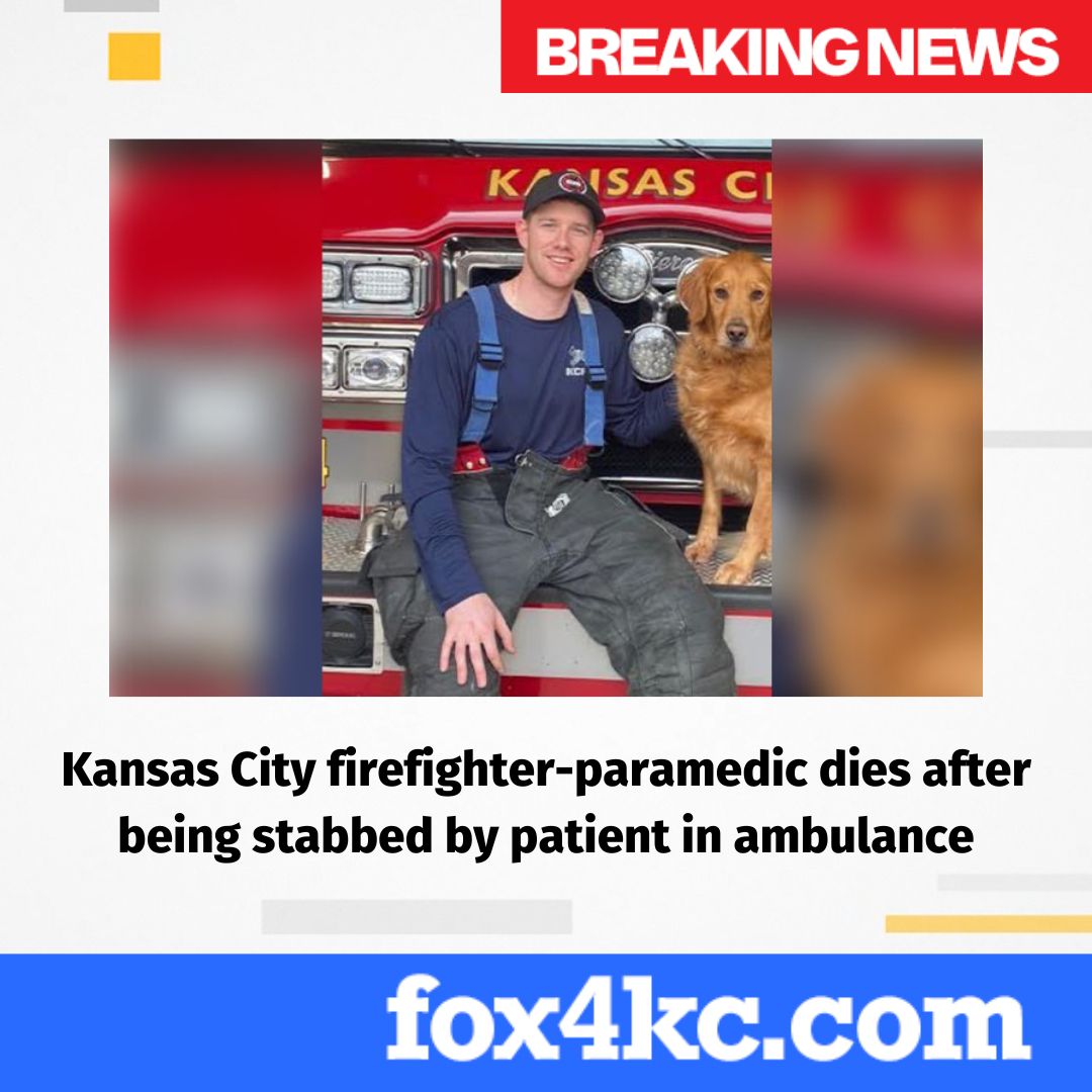 fox4kc's tweet image. A Kansas City firefighter-paramedic has died after being stabbed by a patient he was transporting to a hospital on Sunday morning: trib.al/nnWSIT8