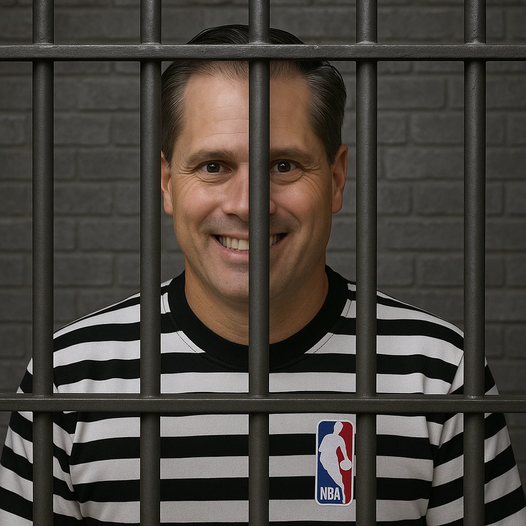 Hey <a href="/bigjimmurray/">Jim Murray</a>  just Another game brought to by <a href="/NBA/">NBA</a> <a href="/NBAOfficial/">NBA Official</a> 🤡 David Guthrie. Sorry <a href="/DetroitPistons/">Detroit Pistons</a> fans we feel your pain here in Boston. He was the head of our crew for game 3 in Orlando. #jailtherefs #differenthere