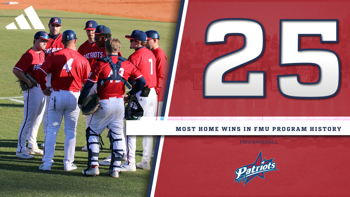 With today's win, your Patriots notched their 25th win at Cormell Field this season, setting a new program record for home wins in a season! The previous record was 24 in 1988 and 2005. 🏠

#SwampEm #GoPatsGo