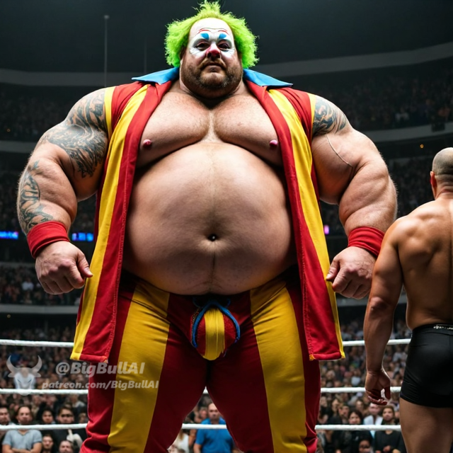 Dinkydoo the Clown. Don't be fooled, he's a brutal bastard and the only one laughing at the end.
#bigbullAI #muscledad #bear #musclechub #NSFW #aigenerated #gaydaddy #aigaysex #aiporn #bignstrong #massiveman #daddybear #muscle #chudai #ai