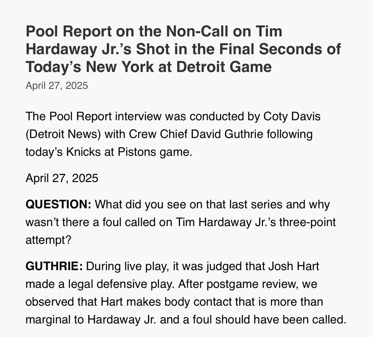 VinceGoodwill's tweet photo. Officials rule a foul should’ve been called on Josh Hart https://t.co/RH8nsuLSu0