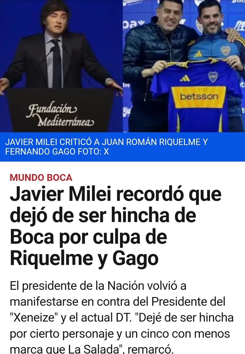 CenturionDCX's tweet photo. Gago y Riquelme llevaron a Boca a ser el club mas cagon del mundo

Milei siempre tiene razon. https://t.co/TE041zOZwQ
