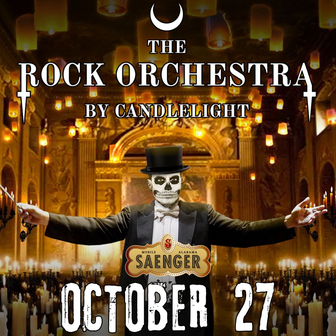 The Rock Orchestra by Candlelight LIVE! 💀 Performing the music of: Metallica, Guns N Roses, Rage, Evanescence &amp; more! Seats up now at the box office or bit.ly/rockmob25

#MobileAlabama #MobileAL #MobileCounty #BaldwinCounty #GulfCoast #DowntownMobile #Pensacola #Biloxi