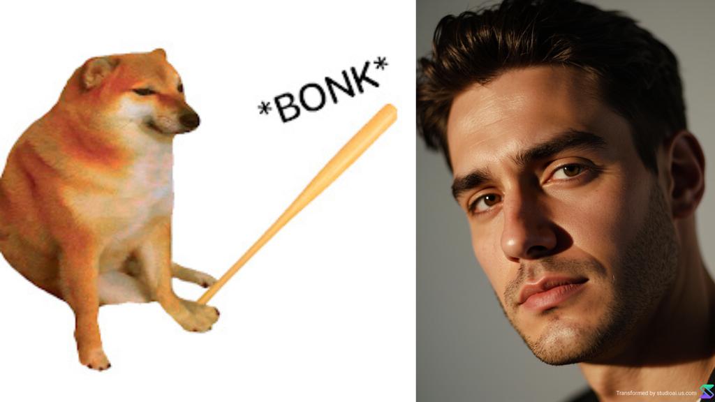 noxxx0ne's tweet image. If Bonk! was a human he&apos;ll be the alpha 🔥🔥🔥
@StudioAIus @bonk_fun
#AIArt #Contest #StudioAI #CreativeChallenge #Win500

Check out AI Studio! 🐾➡️👤 #AIStudio #PetPortrait toauslgetyhlwksvytss.supabase.co/storage/v1/obj…