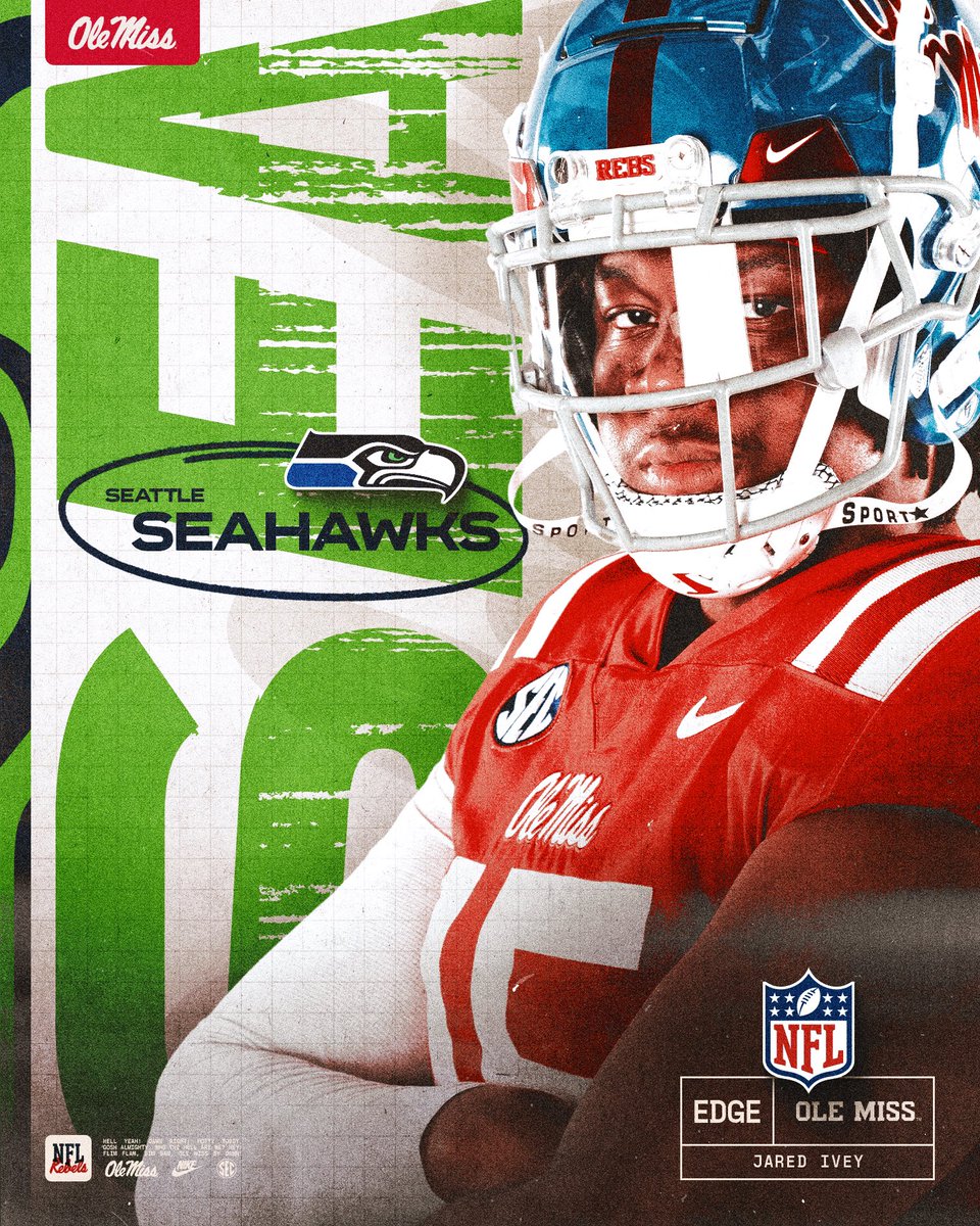 Ole Miss Football (@olemissfb) on Twitter photo The 'Sip ➡️ Seattle
Jared Ivey is heading to the <a href="/Seahawks/">Seattle Seahawks</a>‼️
#HottyToddy x #GoHawks The 'Sip ➡️ Seattle
Jared Ivey is heading to the <a href="/Seahawks/">Seattle Seahawks</a>‼️
#HottyToddy x #GoHawks