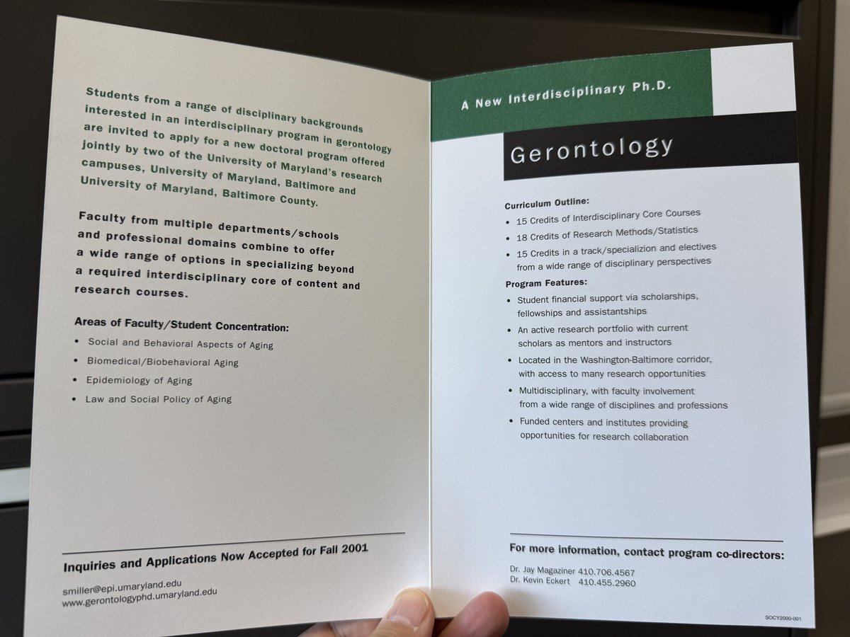 yamataka ็คพไผ่ๅนดๅญฆ ๐บ๐ธ (@dryamataka) on Twitter photo (Discovered in <a href="/UMBC_CHEA/">Center for Health, Equity, & Aging (CHEA) at UMBC</a>)
The Doctoral Program in Gerontology - UMB & UMBC has been recruiting students since 2001! Iโm proud to be a part of this program with a quarter century of the history. (Discovered in <a href="/UMBC_CHEA/">Center for Health, Equity, & Aging (CHEA) at UMBC</a>)
The Doctoral Program in Gerontology - UMB & UMBC has been recruiting students since 2001! Iโm proud to be a part of this program with a quarter century of the history.