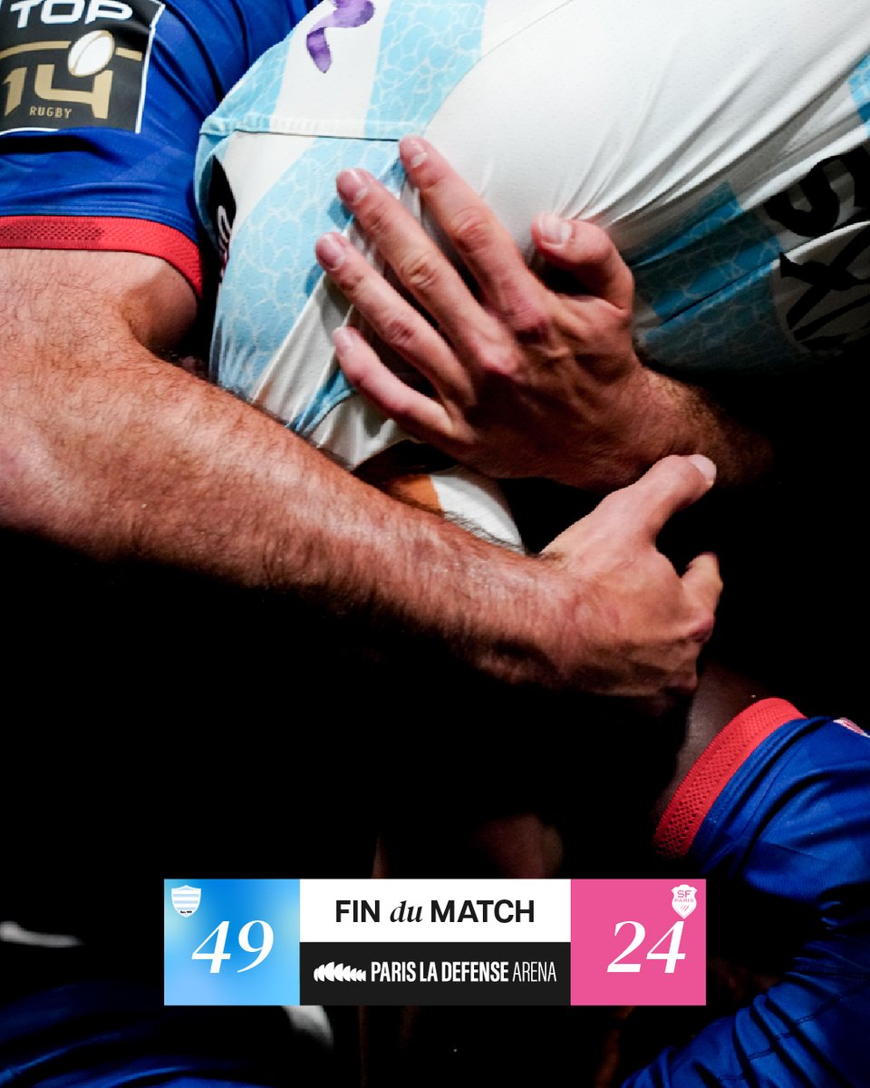 😍 𝑉𝑖𝑐𝑡𝑜𝑖𝑟𝑒𝑒𝑒𝑒𝑒

Victoire des Racingmen face au Stade Français à la maison !! Merci à tous 🫶🫶

Rendez-vous à <a href="/ParisLaDefArena/">Paris La Défense Arena</a> pour les prochains matchs 🎟️ tickets.racing92.fr

#RacingFamily #R9SFP