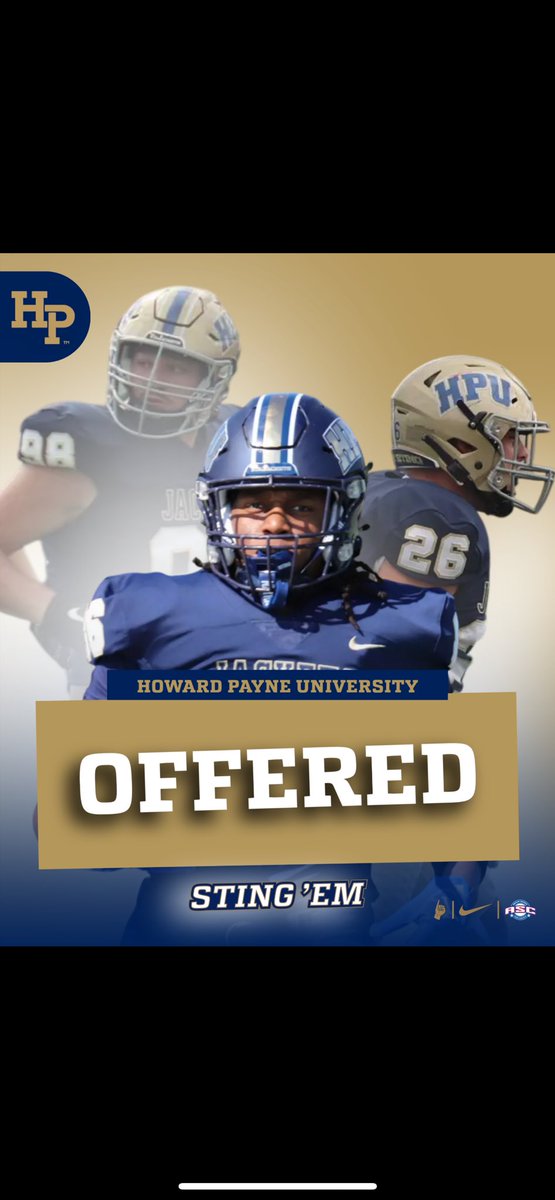 After a great conversation with <a href="/CoachSnyde/">Will</a> I am blessed to receive an offer to play at <a href="/HPUFootball/">Howard Payne University Football</a> #AGTG!
