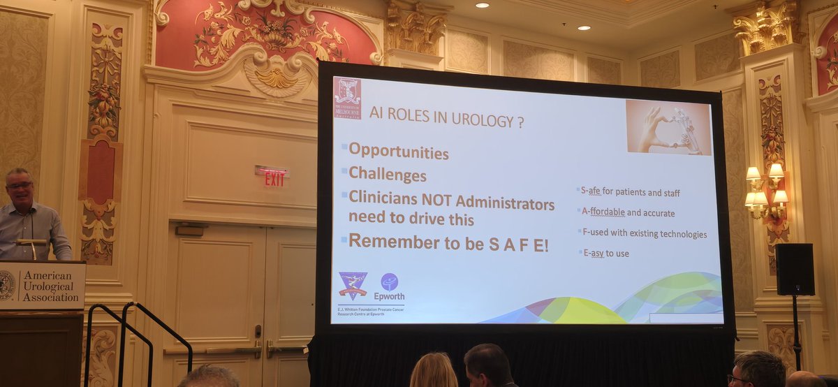 Alastair Lamb (@lambalastair) on Twitter photo <a href="/lawrentschuk/">Nathan Lawrentschuk</a> lays out a nice template for how to safely employ existing (& future) #AI modalities in urological practice
<a href="/BJUIjournal/">BJU International</a> session at #AUA25
S-afe for patients & staff
A-fforable & accurate
F-used with existing technologies
E-asy to use
Great demo of AI-scribes <a href="/lawrentschuk/">Nathan Lawrentschuk</a> lays out a nice template for how to safely employ existing (& future) #AI modalities in urological practice
<a href="/BJUIjournal/">BJU International</a> session at #AUA25
S-afe for patients & staff
A-fforable & accurate
F-used with existing technologies
E-asy to use
Great demo of AI-scribes