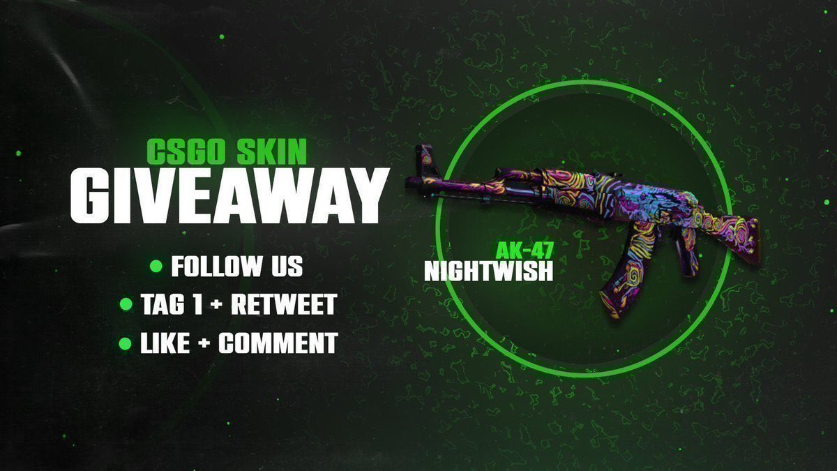 🌳CSGO GIVEAWAY ($13)🌳

🎁 AK-47 | NIGHTWISH 🎁

➡️All you have to do to win is:   

🟢Retweet + Tag 1 friend       
🟢Like and comment on the video (show proof)
youtu.be/BzTjExou-YY

⏰Rolling next week    

#CSGOGiveaway #Giveaway #csgoskinsgiveaway #CSGO #csgoskins #CS2