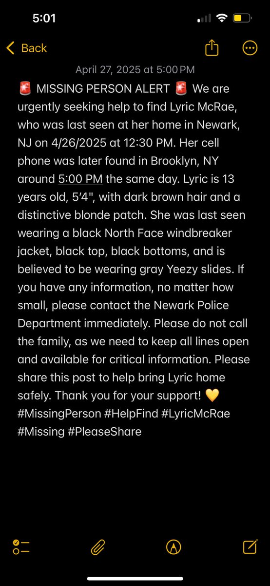 BUNCH_33's tweet photo. @NYPDnews 🚨 MISSING PERSON ALERT 🚨 We are urgently seeking help to find Lyric McRae#LyricMcRae #Missing #PleaseShare https://t.co/TFuyPn0BXy