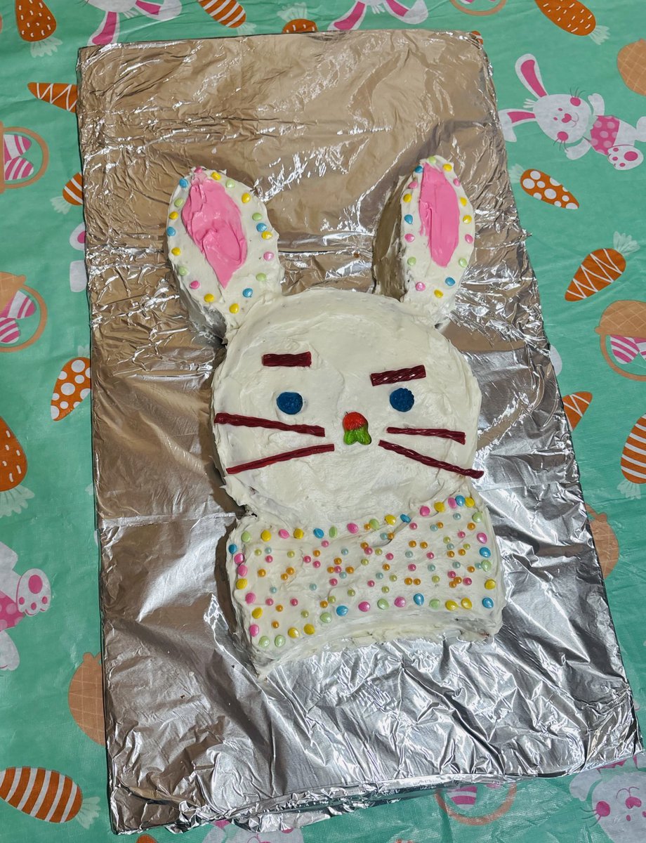 When your son loves WWE - Your Easter Bunny cake has to have <a href="/TheRock/">Dwayne Johnson</a>  eyebrows! <a href="/WWE/">WWE</a>