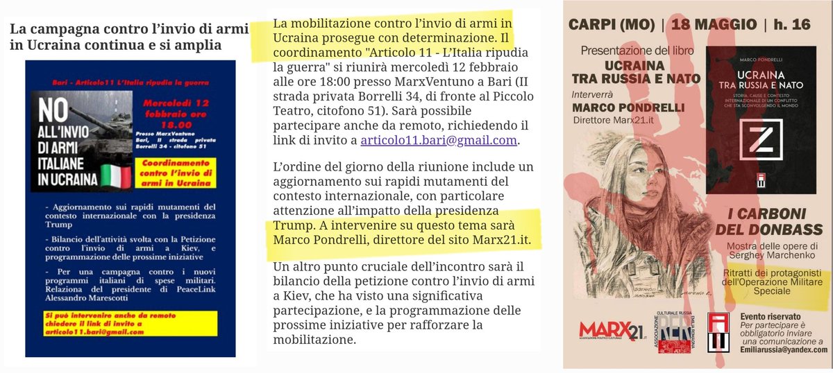 Stefanocomics's tweet photo. @Gyruum L'associazione "pacifista" #Peacelink ospita spesso Marco Pondrelli: 
uno che si batte contro le armi all'Ucraina, mentre fa mostre onanistiche sui ritratti in armi dei "protagonisti dell'operazione speciale".
A questi "pacifisti" le armi vanno bene, purché nelle mani di Putin. https://t.co/itMn2UrgL1