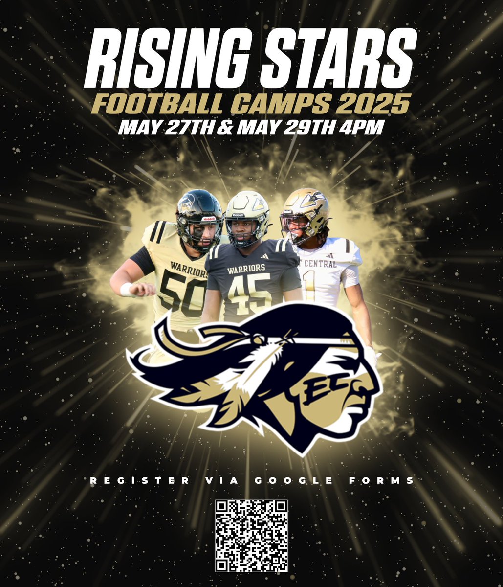 💫East Central Rising Stars Camp
📅Tuesday 5/27 &amp; Thursday 5/29
🕰️4PM [Doors Open @ 3PM]
💰$25 [Not Due Until Camp Day]
▶️Pre-Register Below [Walk Ups Welcome]
⭐️Rising stars #1 and #2 ⏬
🔗forms.gle/FJd6JV67gkL9Sa…
