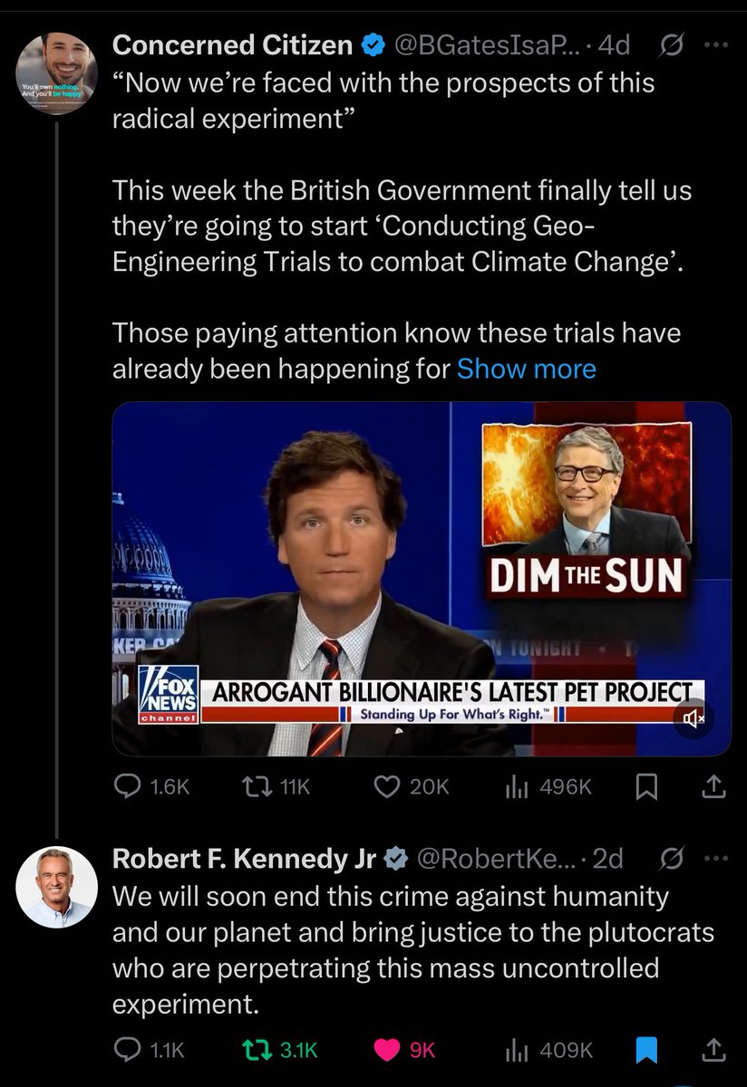 🚨 RFK Jnr vows once again to stop the crime of Chemtrails &amp; blocking out The Sun. ‼️