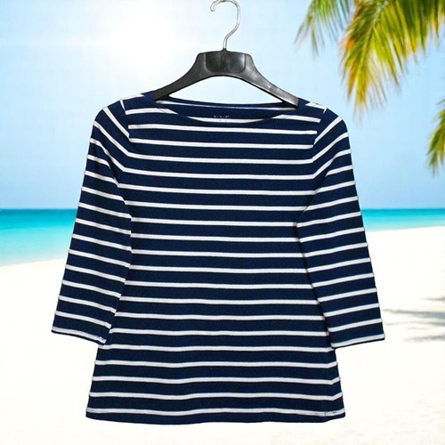 bevsshop's tweet image. Check out what we've listed. a new day Top M / S Navy Blue &amp;amp; White Cotton Spandex Boat Neck 3/4 Sleeve Striped Nautical Casual: Get up to $30 off* when you use my code XBTHNP to sign up for Mercari. *Terms apply #mercari #anewday #nautical #top mercari.com/us/item/m59071…