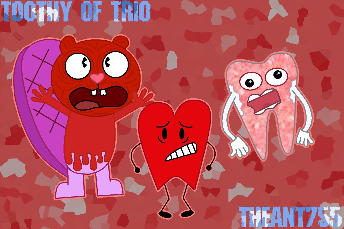 TheAnt755's tweet image. Toothy Of Trio

Since my Marshmallow crossover did so well, I thought I would do another one with Toothy!

Toothy from Happy Tree Friends
Toothy from Object Overload
Professer Toothy by FilmCow

#HappyTreeFriends #ObjectOverload #FilmCow #Toothy #HTF #HTFFanart #osctwt #OSC