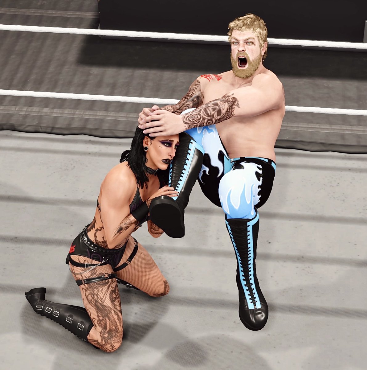 MarkusRG25's tweet image. Markus Rivera fighting his Manager and hitting a deal breaker finisher on Rhea Ripley.
#WWE2K25 #RheaRipley #wwe2kcaw @RheaRipley_WWE #originalcharacter #nxt