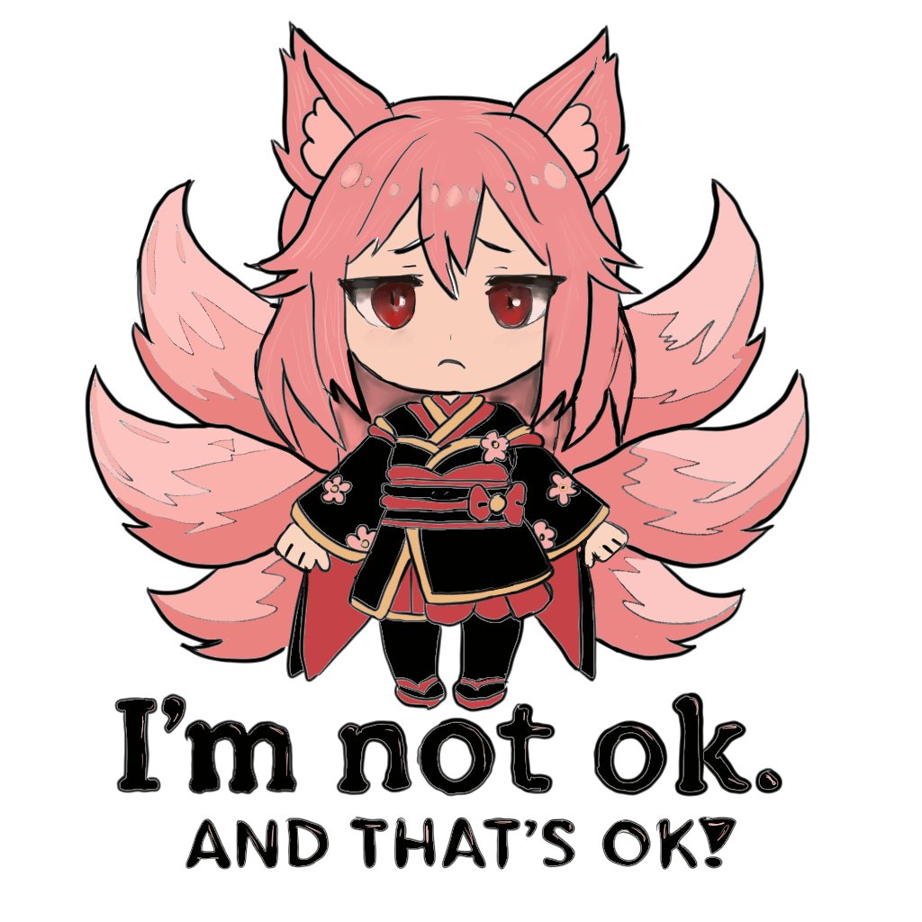 My first time trying to make art.
 I talked with my community the other day about how many of us seem to be experiencing mental health issues, burnout, stress &amp; stuff that is making us feel not ok. I wanted to make something that if your not feeling ok. thats ok we all expierence