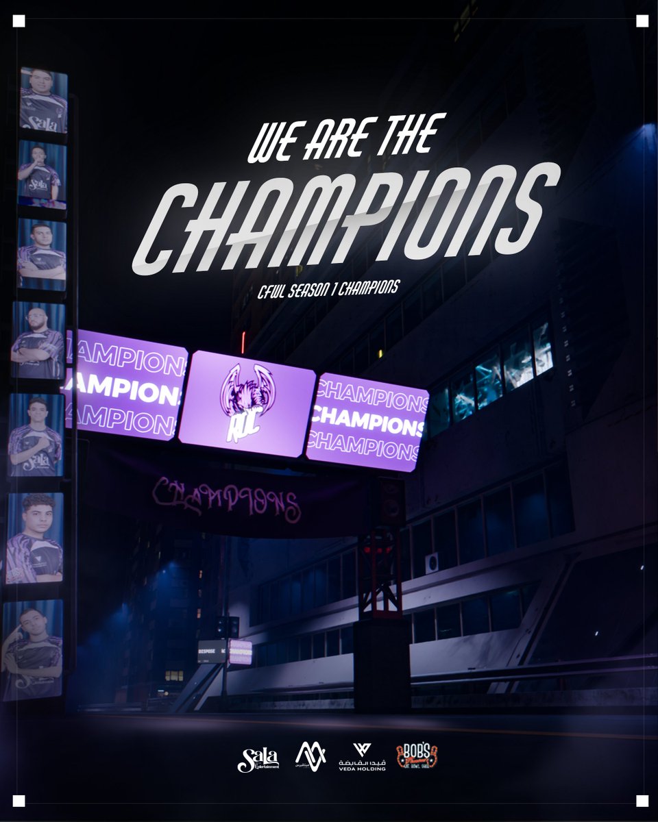 NEVER COUNT US OUT.

WE ARE YOUR CFWL SEASON 1 CHAMPIONSSS!! 🏆🥇

تغلبنا على فريق Anubis وصرنا أبطال دوري كروس فاير!
شكرا لكل من دعمنا هذي بس البداية! 💜💜💜

#CFWL | #FlyROC🦅