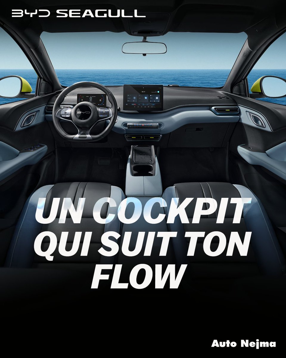 BYDMaroc's tweet photo. T’as jamais piloté une citadine comme ça !
✅Mode sport ✅Écran rotatif ✅Clé NFC

Bienvenue dans le cockpit BYD SEAGULL !🚀

#BYD #BuildYourDreams #bydseagull #technology https://t.co/Y4ysfOAxQ8